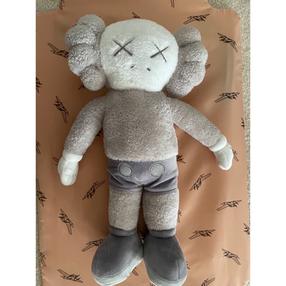 gray KAWS like plush like new no tag no packaging